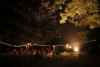 When darkness fell, strings of lights and heat lamps kept everyone cozy.