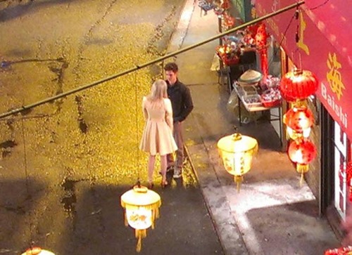 Emma Stone Arrives on The Amazing Spider-Man 2 Chinatown Set 04
