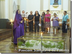 Momento de reflexão sobre as Sete Dores de Nossa Senhora