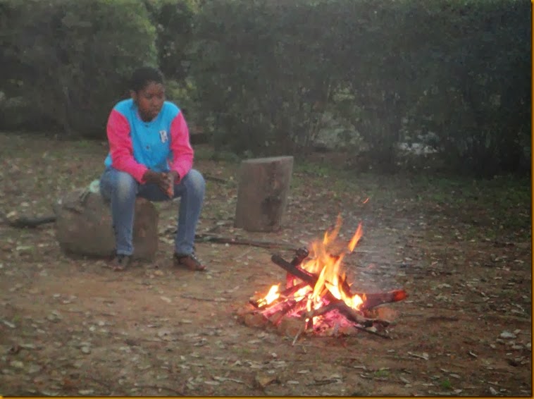 Samantha watching the fire Samantha watching the fire