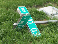 Road sign of 330th and Red Oak in Washington County Road sign of 330th and Red Oak in Washington County