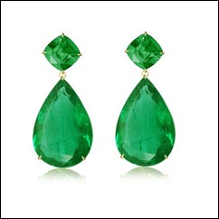 Cushion, Pear Emerald Dangling Earrings Cushion, Pear Emerald Dangling Earrings