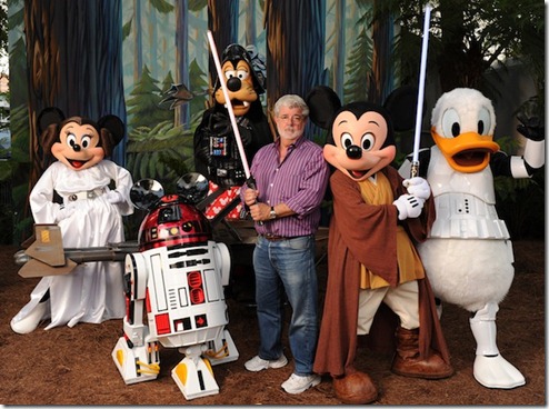 Mickey Jedi and Minnie Leia