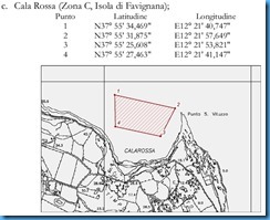 Esempio Campo boe Cala Rossa Disciplinare 2013