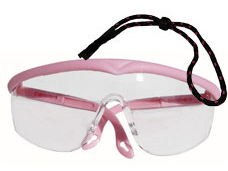 pink safetly glasses