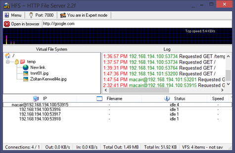 HFS - Free File Sharing Server