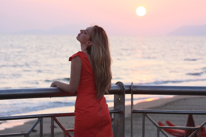 lipsy orange dress, 