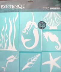 mermaid and beach themed stencils