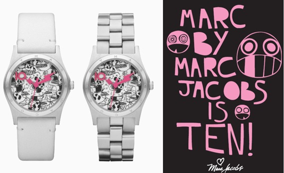 Marc by Marc Jacobs celebra 10 anos da marca com lançamento de relógio comemorativo. marc by marc jacobs 10 anos relogio