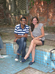 Carolyn and Muzam were twins in their navy stripes. Totally coincidental!