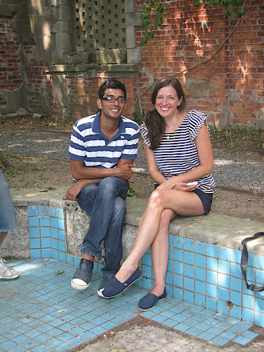 Carolyn and Muzam were twins in their navy stripes. Totally coincidental!