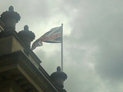 Union flag flying above Nuneaton and Bedworth town hall