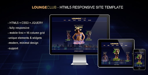 Lounge Club - HTML5 Responsive Site Template - ThemeForest Item for Sale