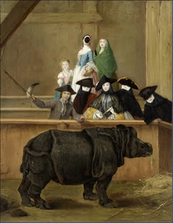 Pietro Longhi, Le rhinocéros Clara 1751 Pietro Longhi, Le rhinocéros Clara 1751