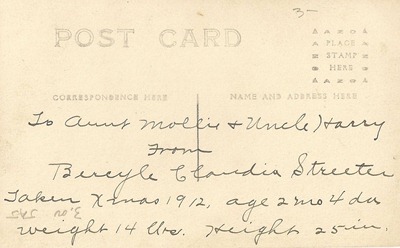 Postcard Bereyle Claudia Streeter DL Antiques back Postcard Bereyle Claudia Streeter DL Antiques back