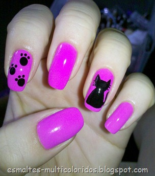 NAIL ART GATINHO 6