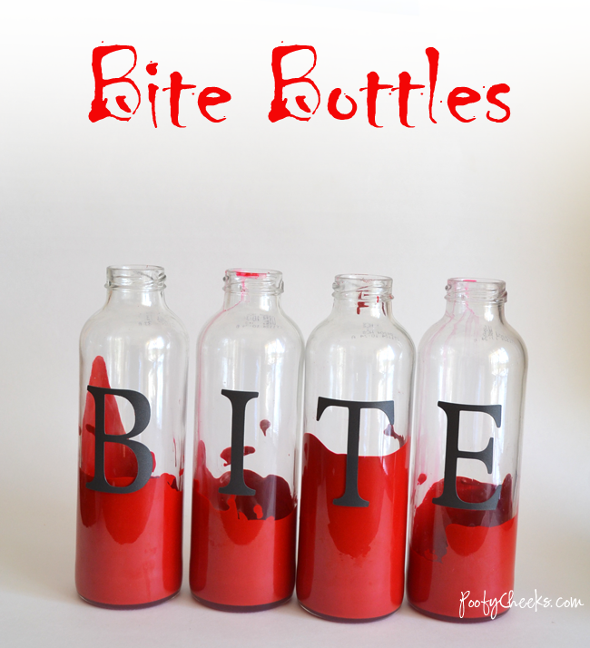 Reuse Glass Bottles into Halloween Bite Decor!