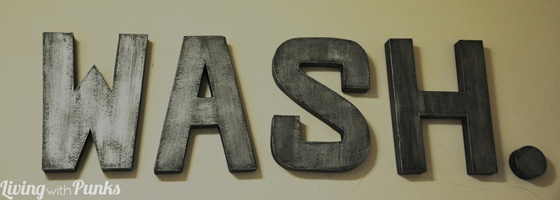 Faux metal letters