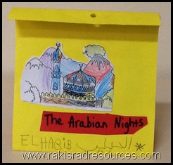 Arabian Nights concertina books standing