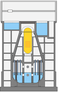 c0 A schematic of a Mark II boiling water reactor core.