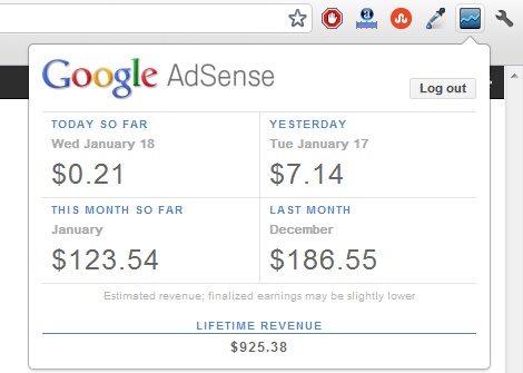 Google 
AdSense Chrome Extension