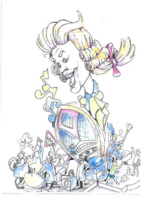 Falla Barraca 2013 (esbós)
Lema: Sino hi ha soroll, no hi ha festa
Artista: Mario Seguer