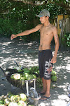 What's he sprinkling on the coconuts? Trancoso, Brazil