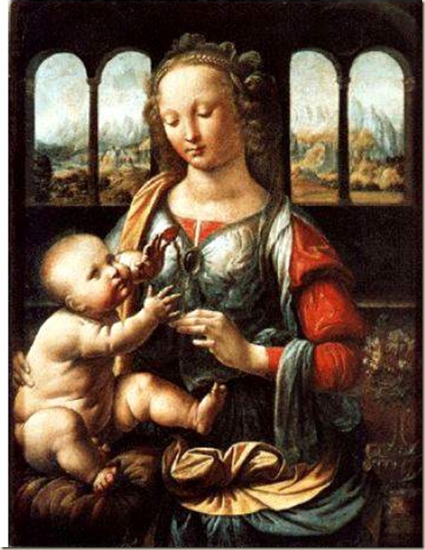 Leonard de Vinci, Vierge à l’œillet Leonard de Vinci, Vierge à l’œillet