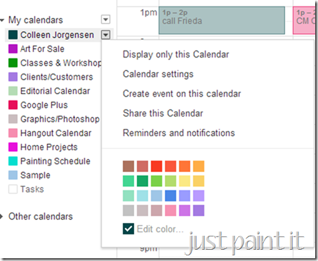 add colors to Calendars