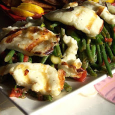 Roasted Halloumi, Bean,  Tomato and Asparagus Salad