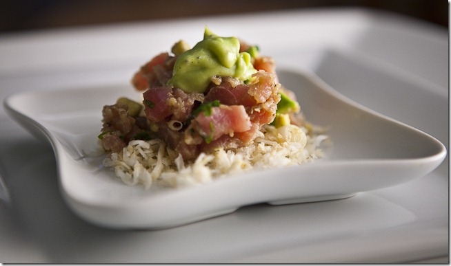 Avocado Tuna Tartare on Shredded Celery Root-2