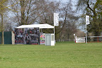 The spectator stand beside the HSBC Market Place is ready