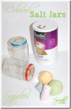 Colored Salt Jar Supplies {A Sprinkle of This . . . . A Dash of That} Colored Salt Jar Supplies {A Sprinkle of This . . . . A Dash of That}