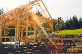 The home owner slinging up the rafters for the block and tackle.