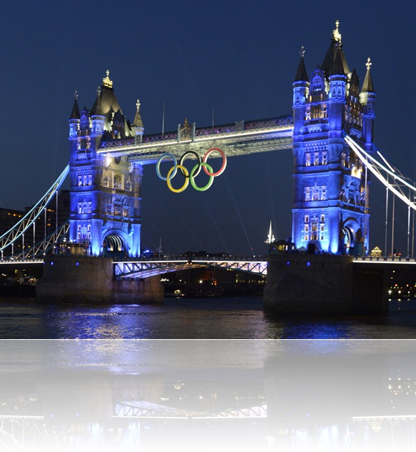 July 25, 2012 - London, California, U.S. - The Tower Bridge has the Olympic rings suspended from a top span and is washed in blue light to commemorate the London 2012 Summer Olympics. ..///ADDITIONAL INFO: -Photos taken 7/24/12 by BRUCE CHAMBERS, THE ORANGE COUNTY REGISTER - ///ADDITIONAL INFO: London 2012 Summer Olympics - The London Tower Bridge is specially lit up for the Games (Credit Image: © Bruce Chambers/The Orange County Register/ZUMAPRESS.com) July 25, 2012 - London, California, U.S. - The Tower Bridge has the Olympic rings suspended from a top span and is washed in blue light to commemorate the London 2012 Summer Olympics. ..///ADDITIONAL INFO: -Photos taken 7/24/12 by BRUCE CHAMBERS, THE ORANGE COUNTY REGISTER - ///ADDITIONAL INFO: London 2012 Summer Olympics - The London Tower Bridge is specially lit up for the Games (Credit Image: © Bruce Chambers/The Orange County Register/ZUMAPRESS.com)