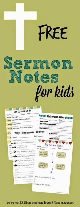 FREE Printable Sermon Notes for Kids! Several different style for kids from K-6th grade can use with any sermon to listen to Bible stories. Great resource for Christian families or to give out in Sunday School Lessons. FREE Printable Sermon Notes for Kids! Several different style for kids from K-6th grade can use with any sermon to listen to Bible stories. Great resource for Christian families or to give out in Sunday School Lessons.