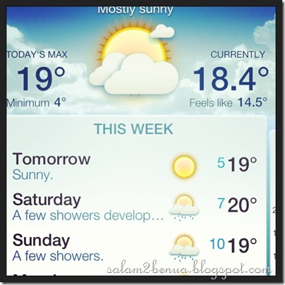 Salam Dua Benua: The weather and IG
