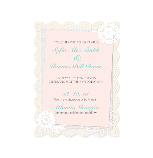 Customize wedding invitations with your color palette and different textured 
