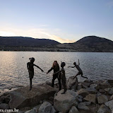 Esculturas à beira do lago -  Penticton, BC, Canadá