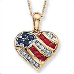 Patriotic US Heart Shape Jewelry