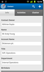 Contact detail record Contact detail record