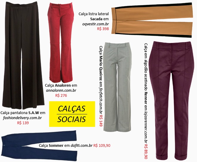 Calças sociais femininas Calças sociais femininas