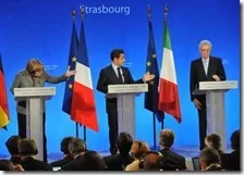 Trilaterale Merkel-Sarkozy-Monti a Strasburgo