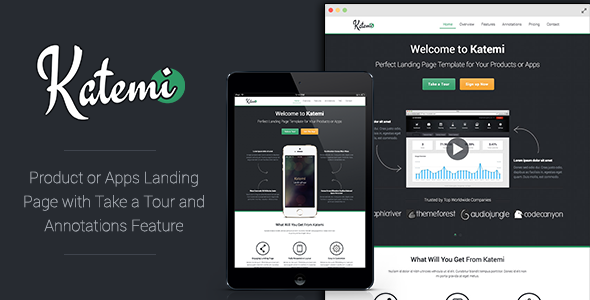 Katemi - Clean Product and App Landing Page - Technology Landing Pages