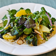 Quinoa Salad with Watercress, Oranges, Avocado, and Almonds, with Citrus Vinaigrette