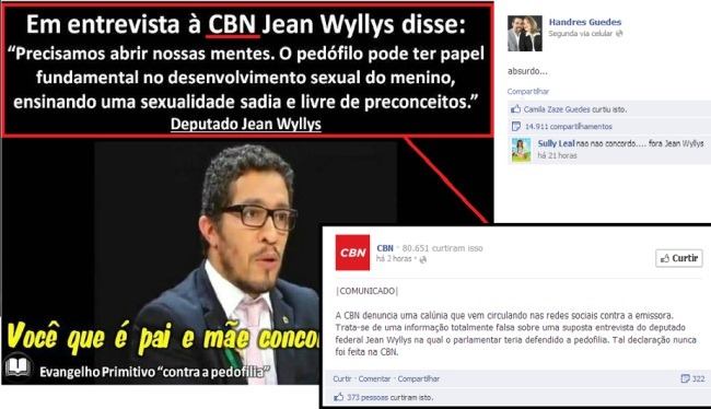 Hoax Jean Wyllys no Facebook