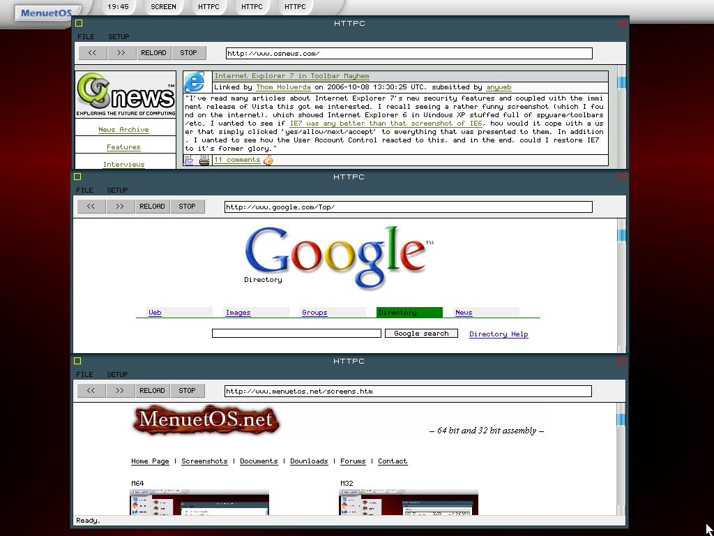 MenuetOS - Browser