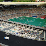 The Allianz Arena - the largest Lego creation in the world - 5 meters across, 1 meter high, 1.5 tons