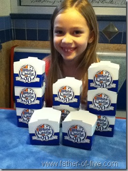 At White Castle with my daughter