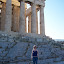 Barbara in front of the Parthenon.